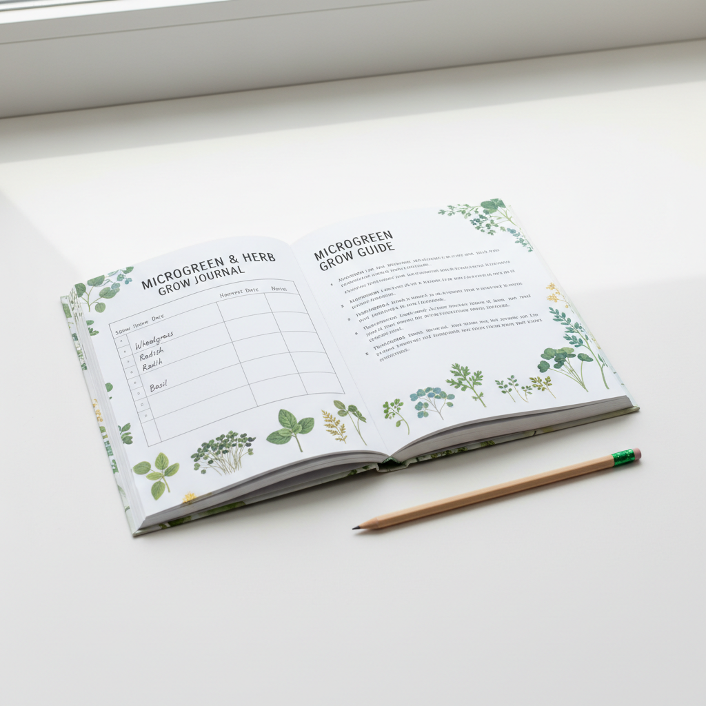 Microgreen & Herb Journal + Grow Guide