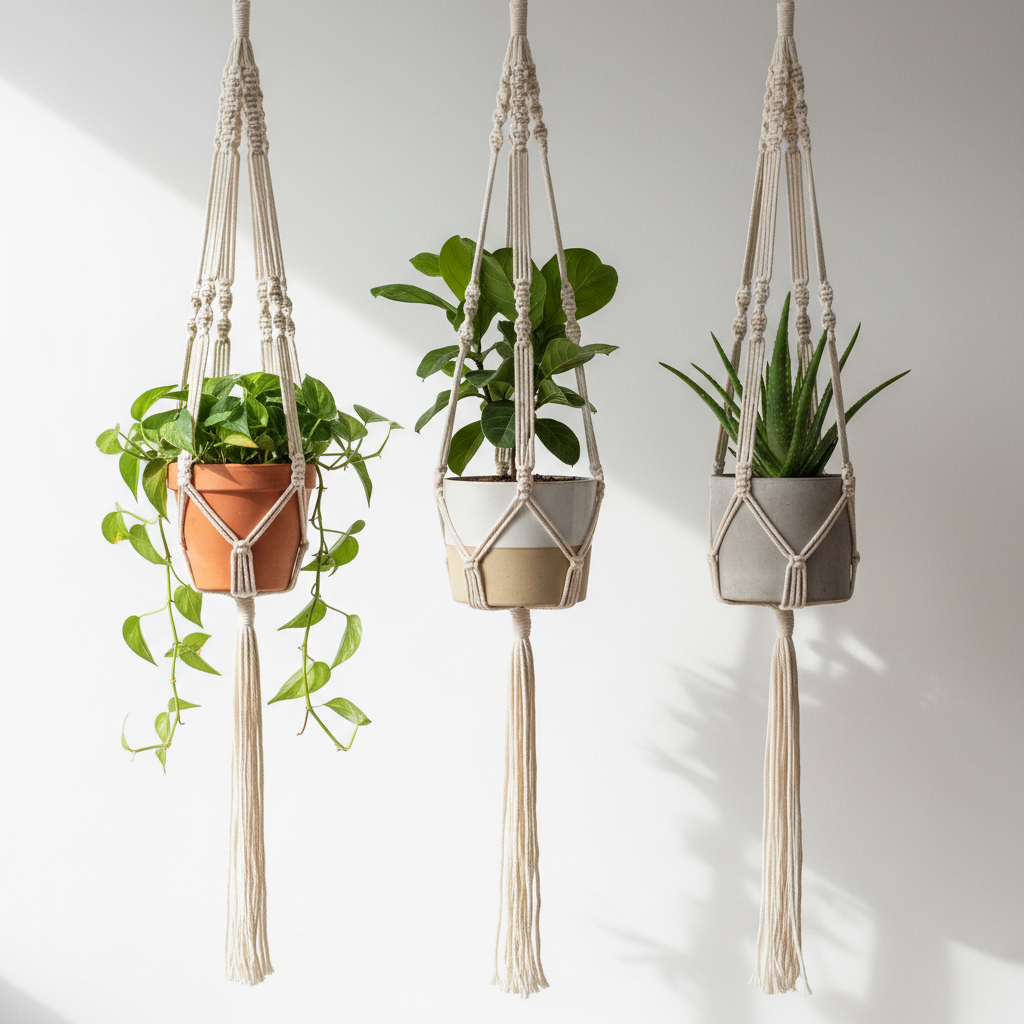 Hanging Macramé Plant Holder Set of 3